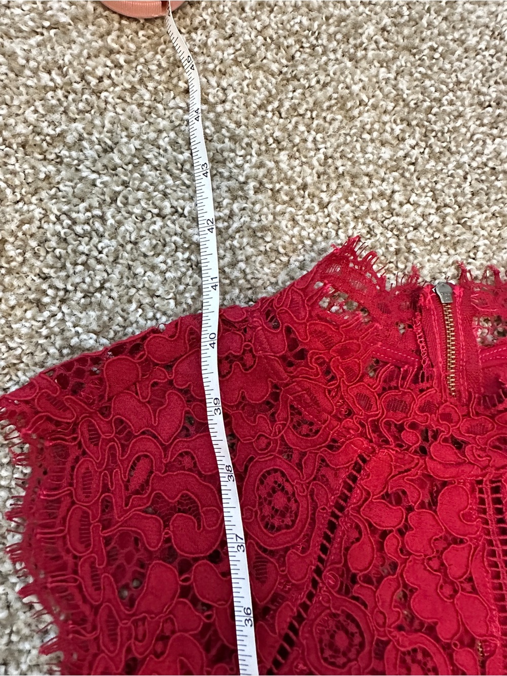 Bardot Red Lace Midi Dress - Picture 9 of 12